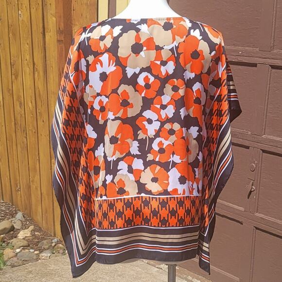 Michael Michael Kors houndstooth poppy handkerchief butterfly blouse size S/M - Picture 3 of 10